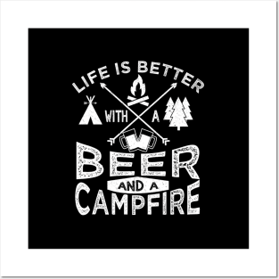 Camping Beer Campfire Tent Posters and Art